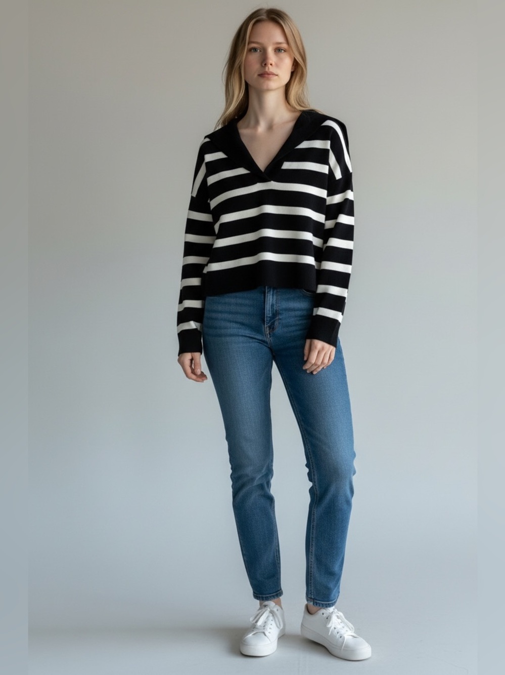 Cyrus Stripe Hooded Knit Sweater